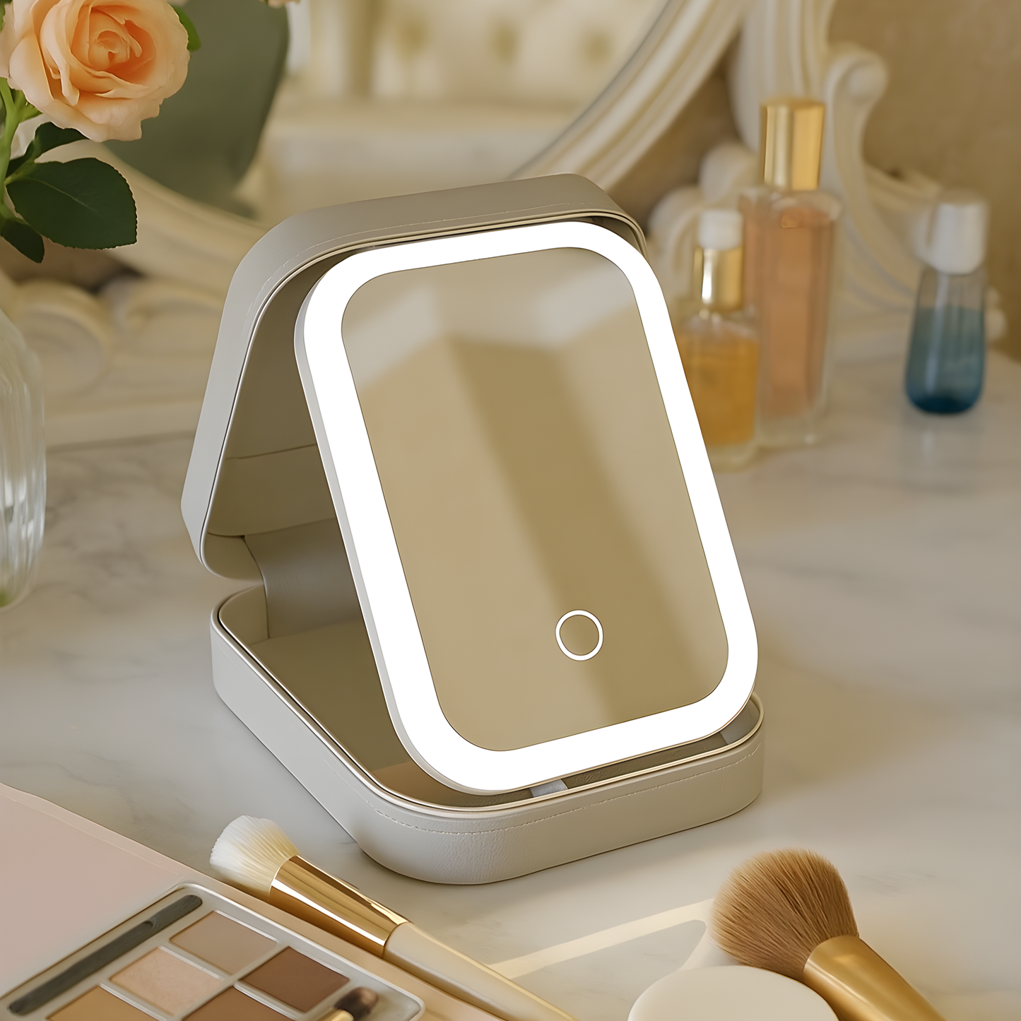 Espejo de Maquillaje Portátil con Luz