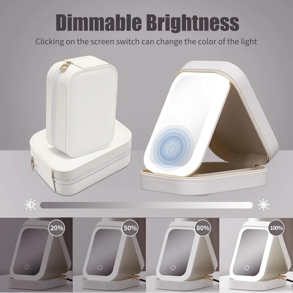 Portable Mini Vanity with LED Mirror